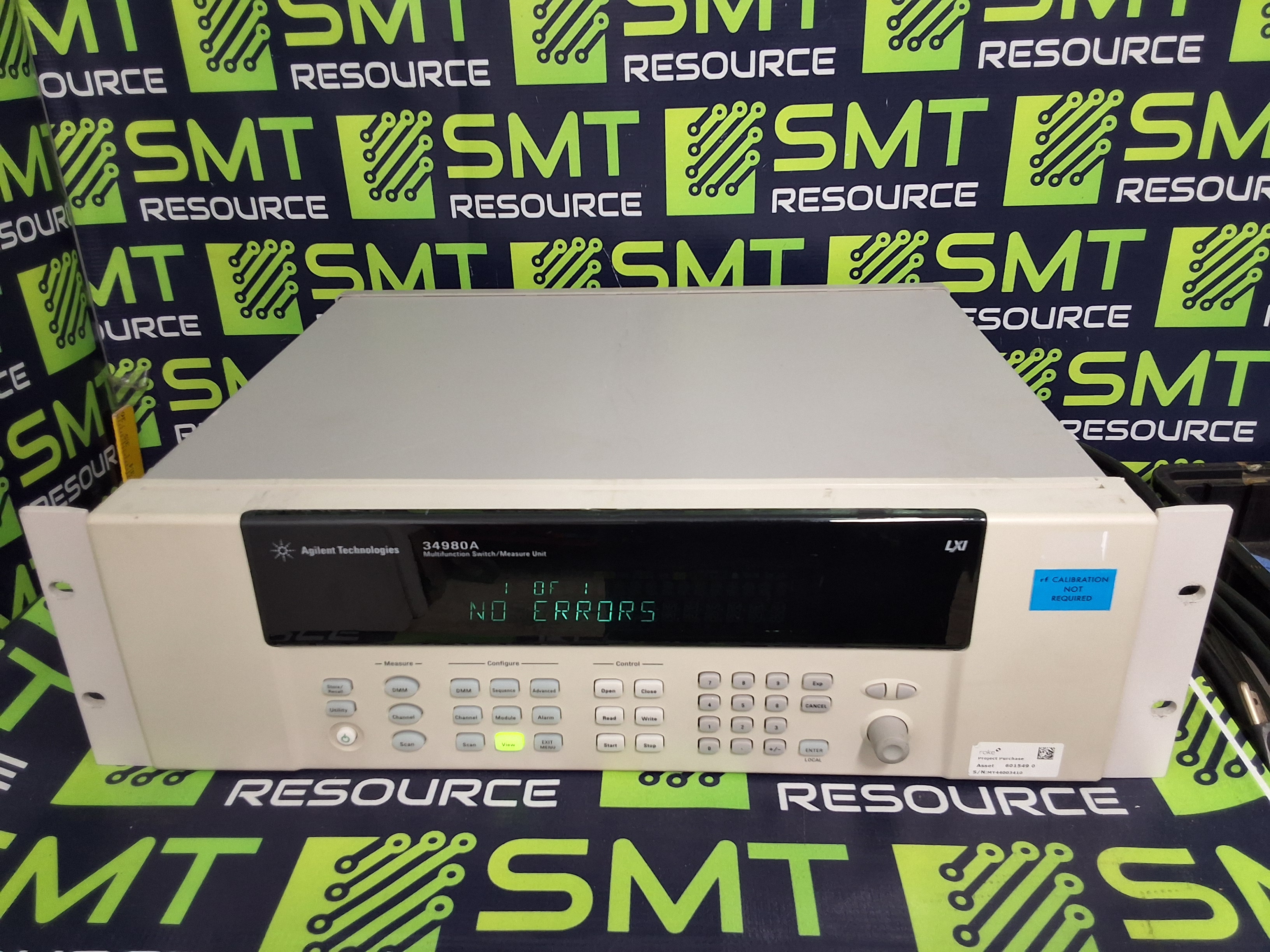 Used AGILENT / KEYSIGHT 34980A MULTIFUNCTION SWITCH / MEASURE DATA ACQUISITION UNIT
