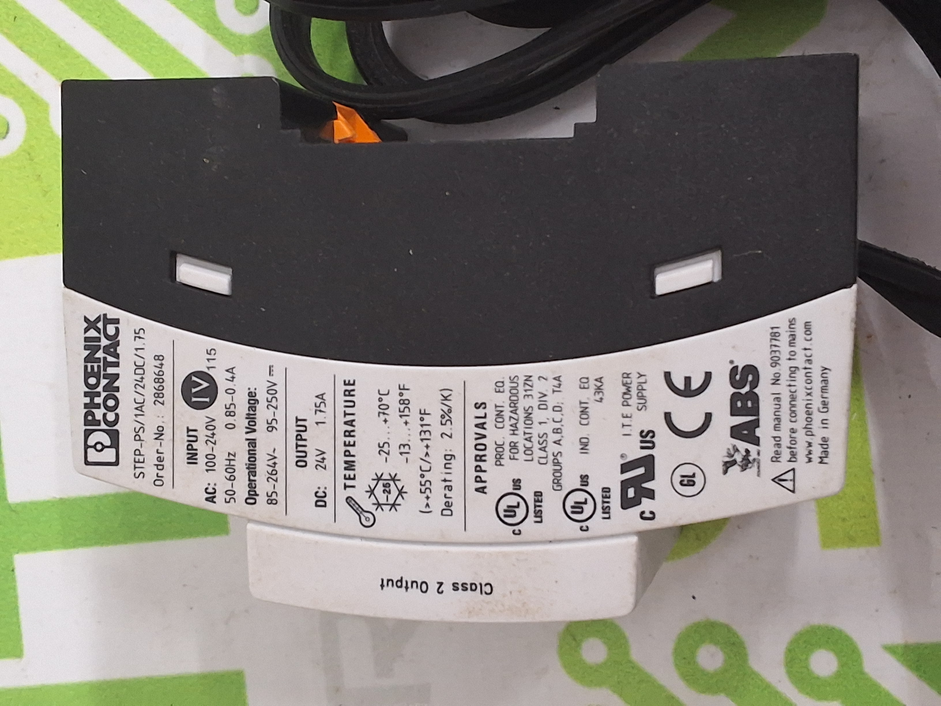 Used PHOENIX CONTACT STEP-PS/1AC/24DC/1.75 POWER SUPPLY 2868648