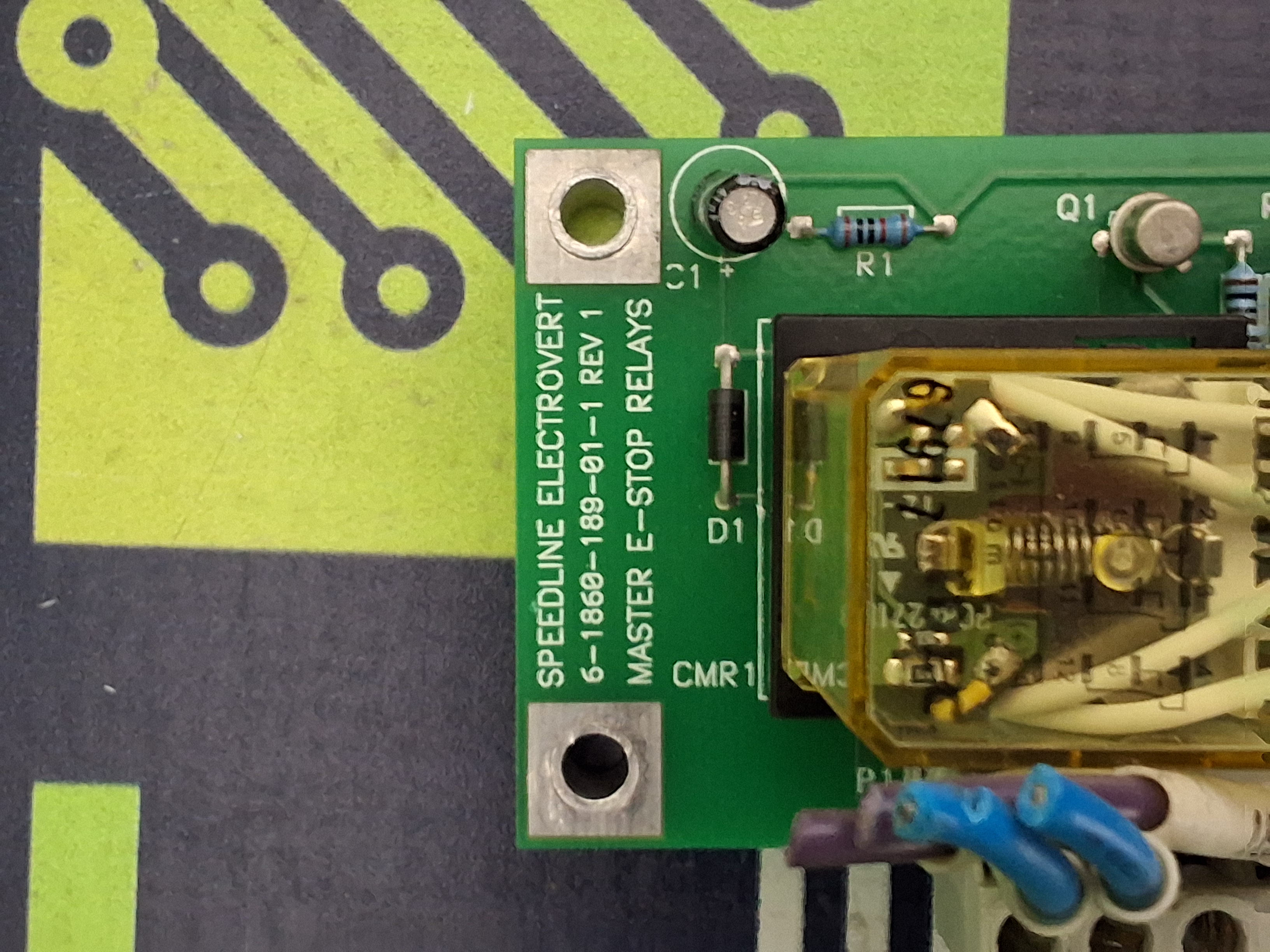 Used SPEEDLINE ELECTROVERT 6-1860-189-01-1 REV. 1 MASTER E-STOP RELAY