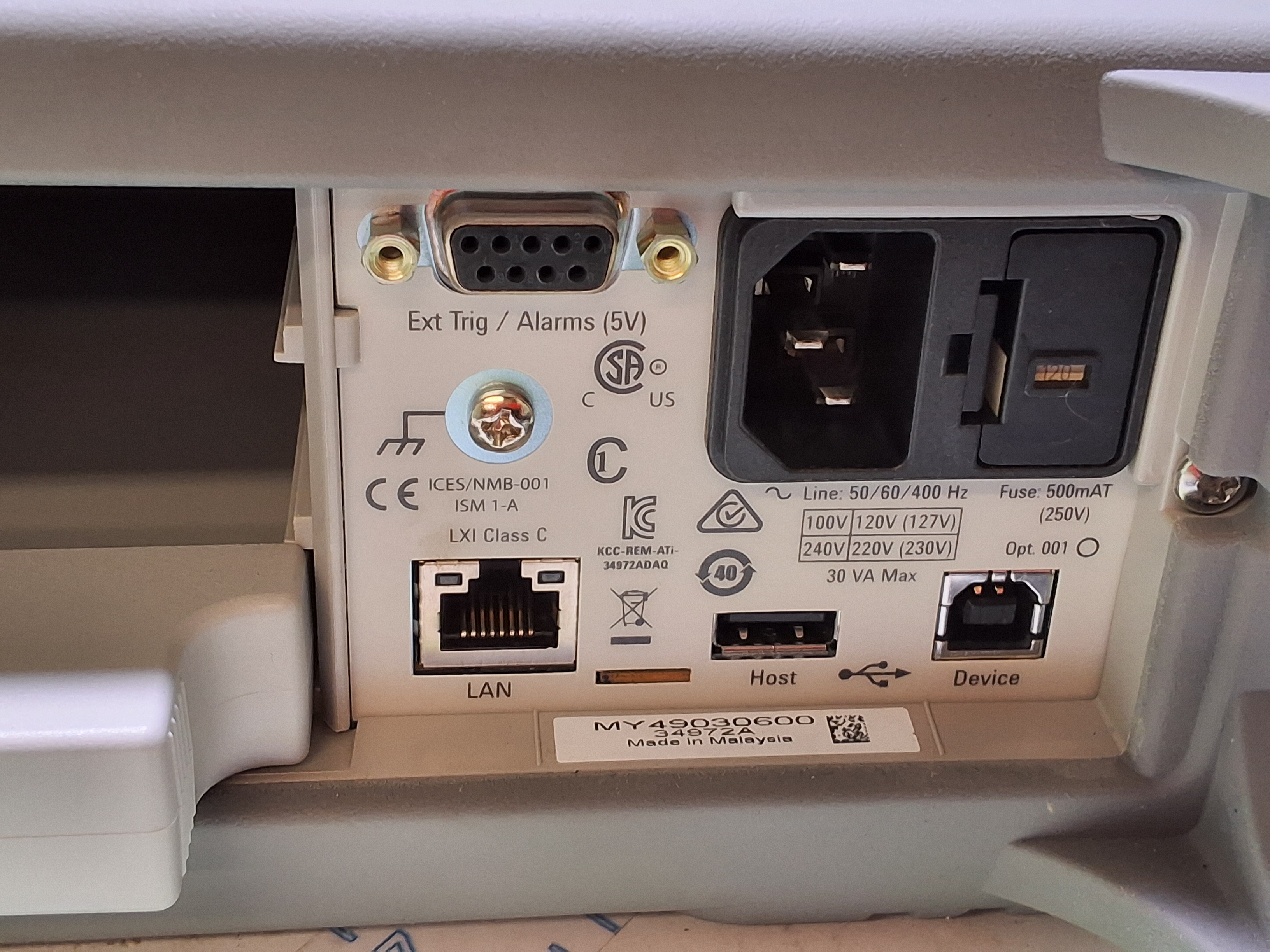 Used KEYSIGHT / AGILENT 34972A LXI DATA ACQUISITION / SWITCH UNIT