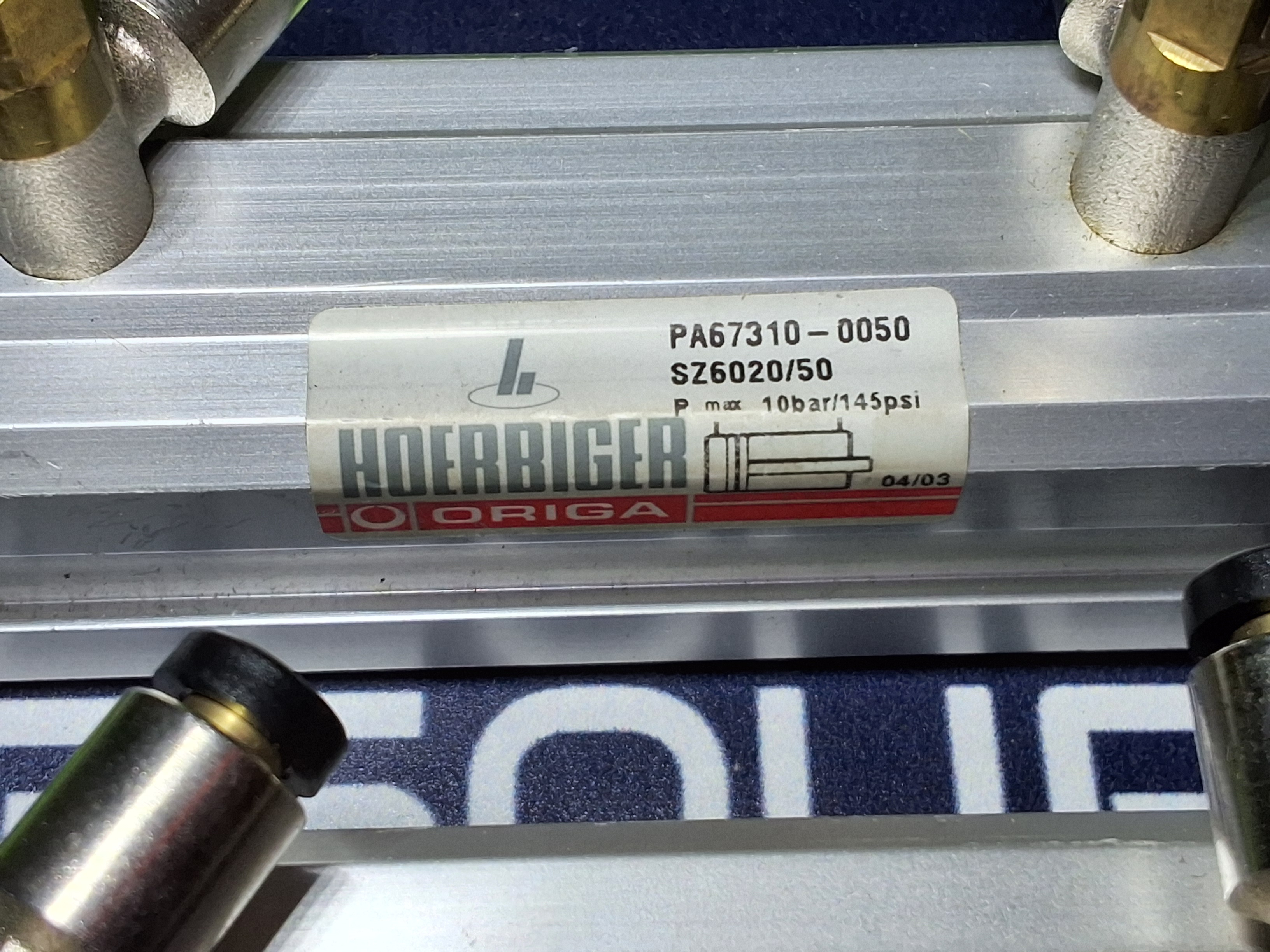 Used HOERBIGER ORIGA PA67310-0050 CYLINDER Pmax: 10bar/145psi 