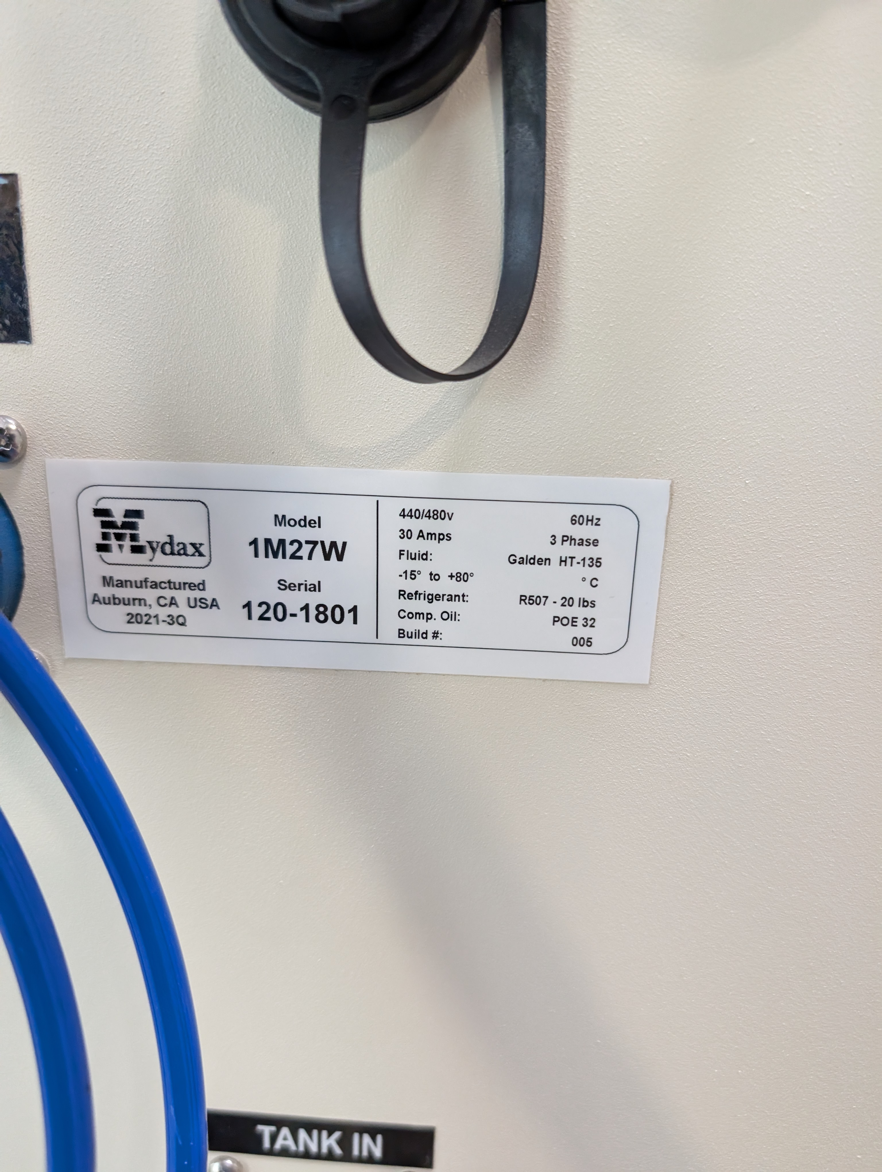 Used Mydax 1M27W Water-Cooled Semiconductor Chiller