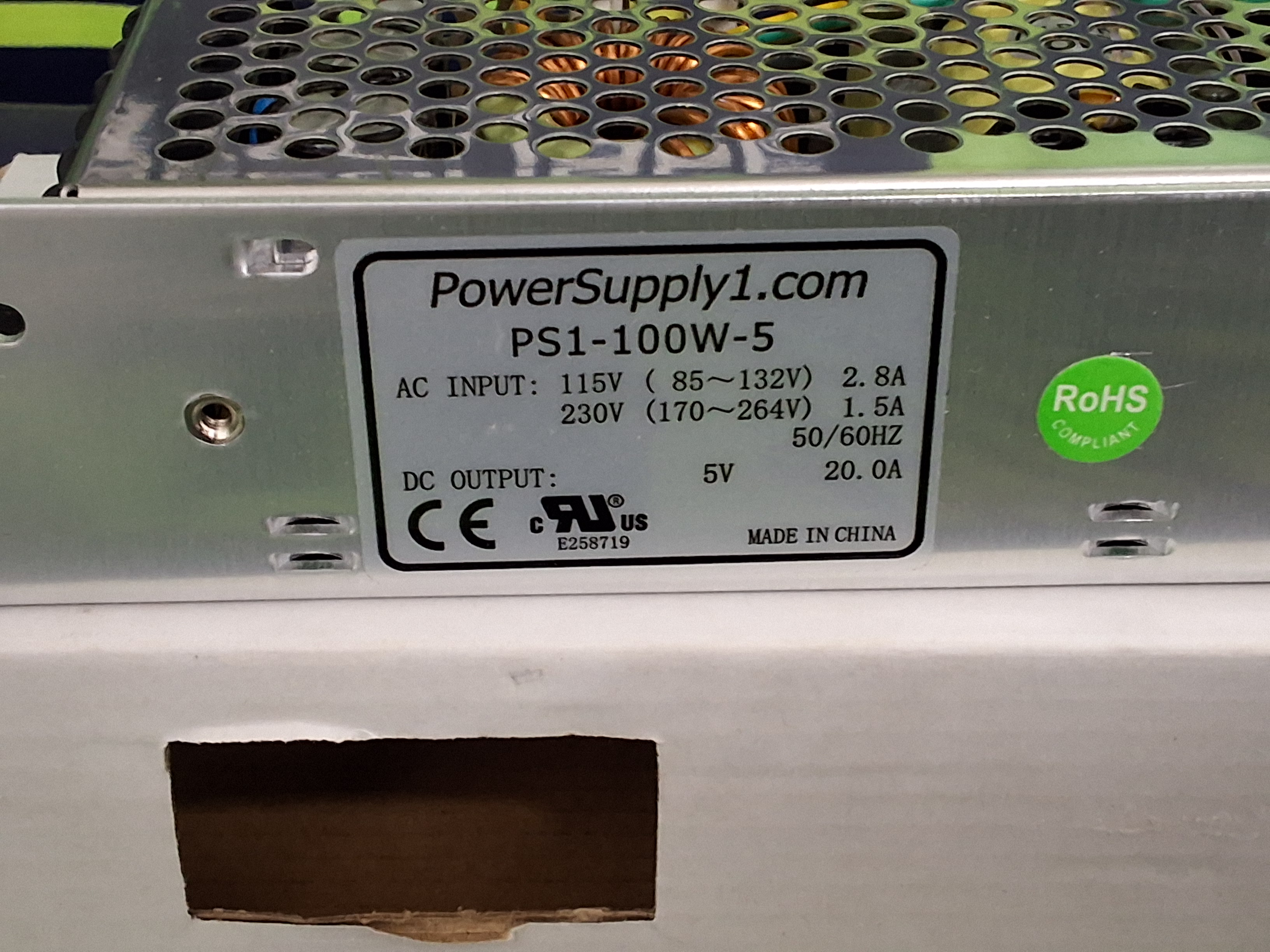 PowerSupply1 PS1-100W-5 POWER SUPPLY 5V 20A 50/60Hz - BRAND NEW