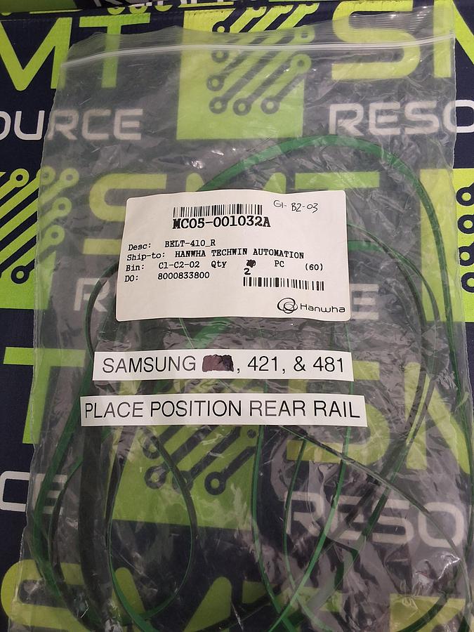 Used SAMSUNG/HANWHA MC05-001032A REPLACEMENT FLAT BELT-410_R - LOT OF 2 UNITS