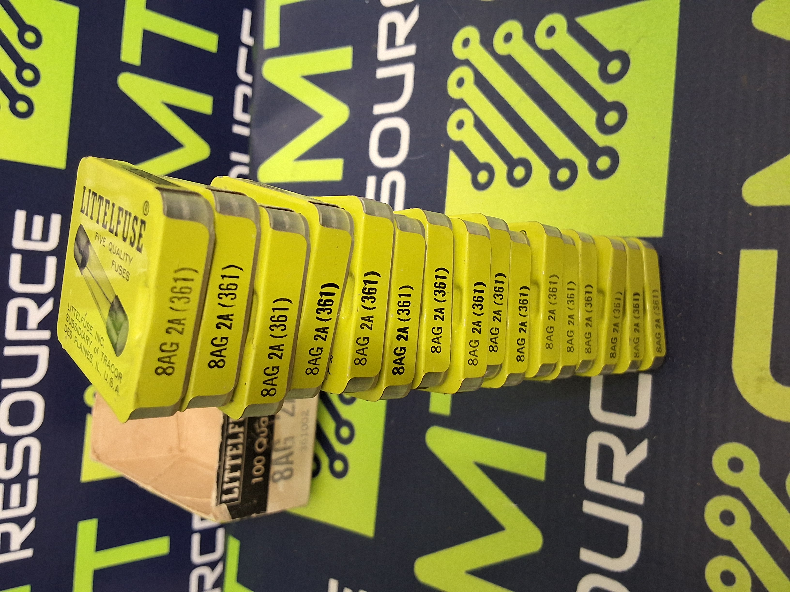 LITTLEFUSE 8AG 2A 361002 FAST ACTING GLASS FUSE-