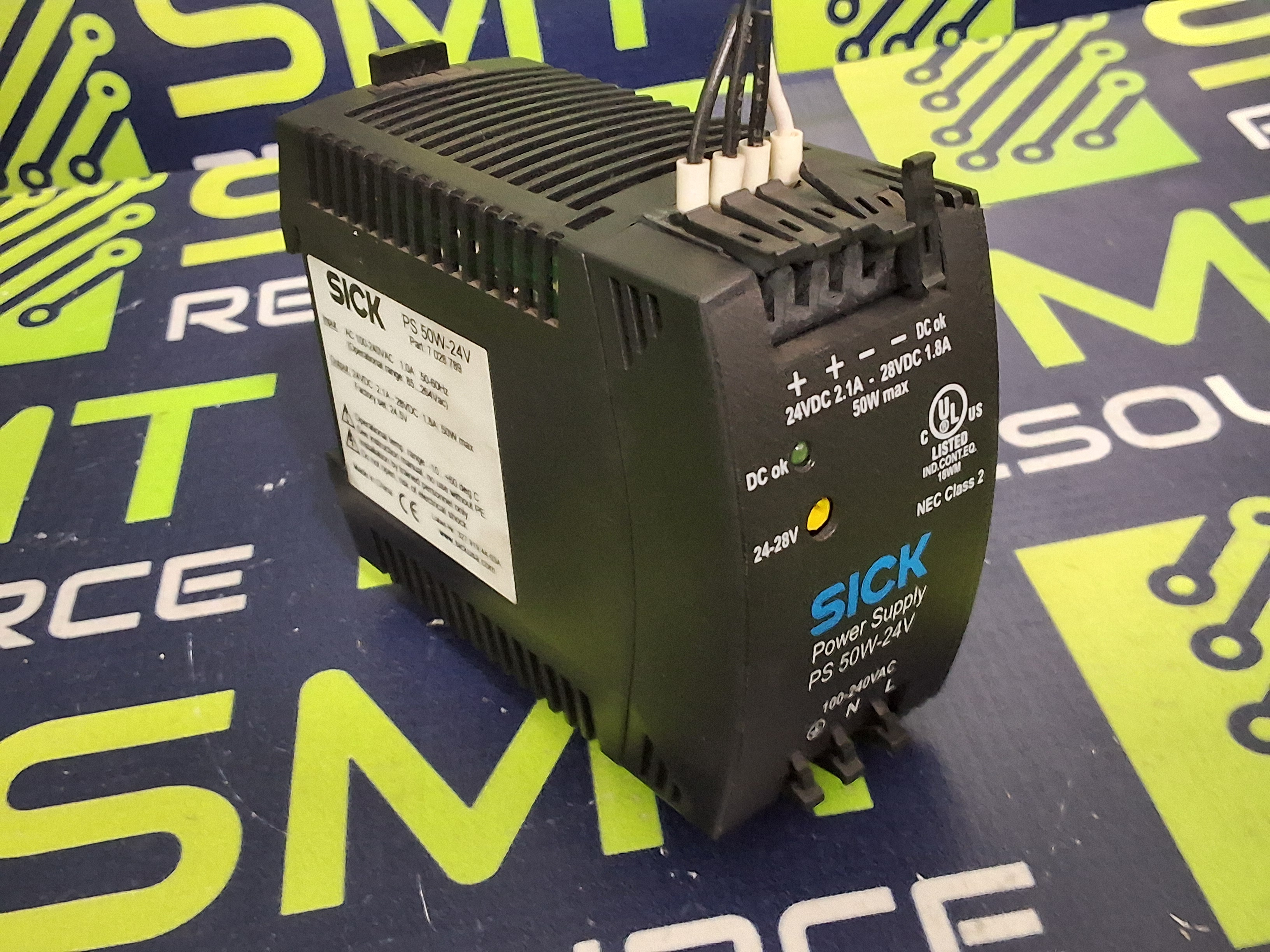 Used SICK PS 50W-24V / 7 028 789 POWER SUPPLY 100-240VAC 1A 50/60Hz