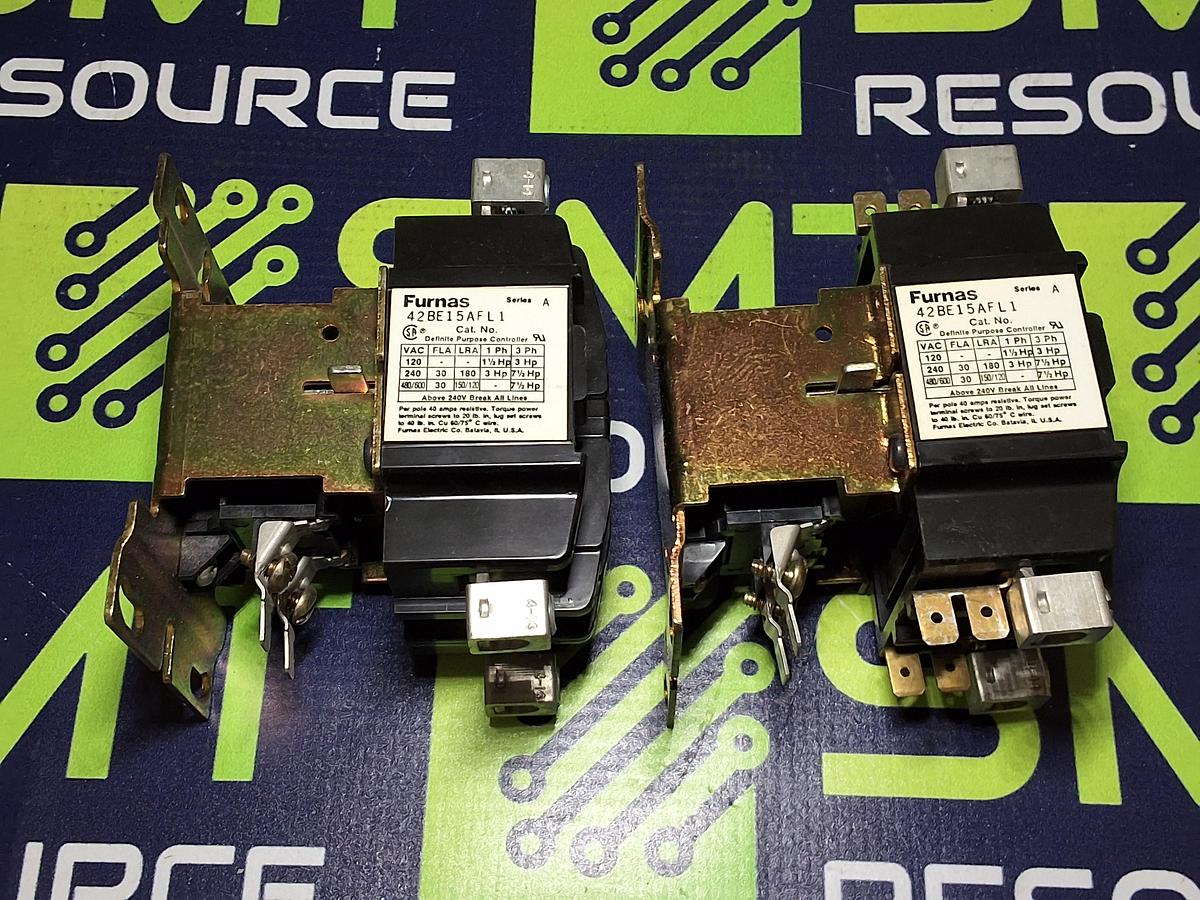 Used FURNAS 42BE15AFL1 DP CONTACTOR 2-POLE 30AMP 600V 110V COIL