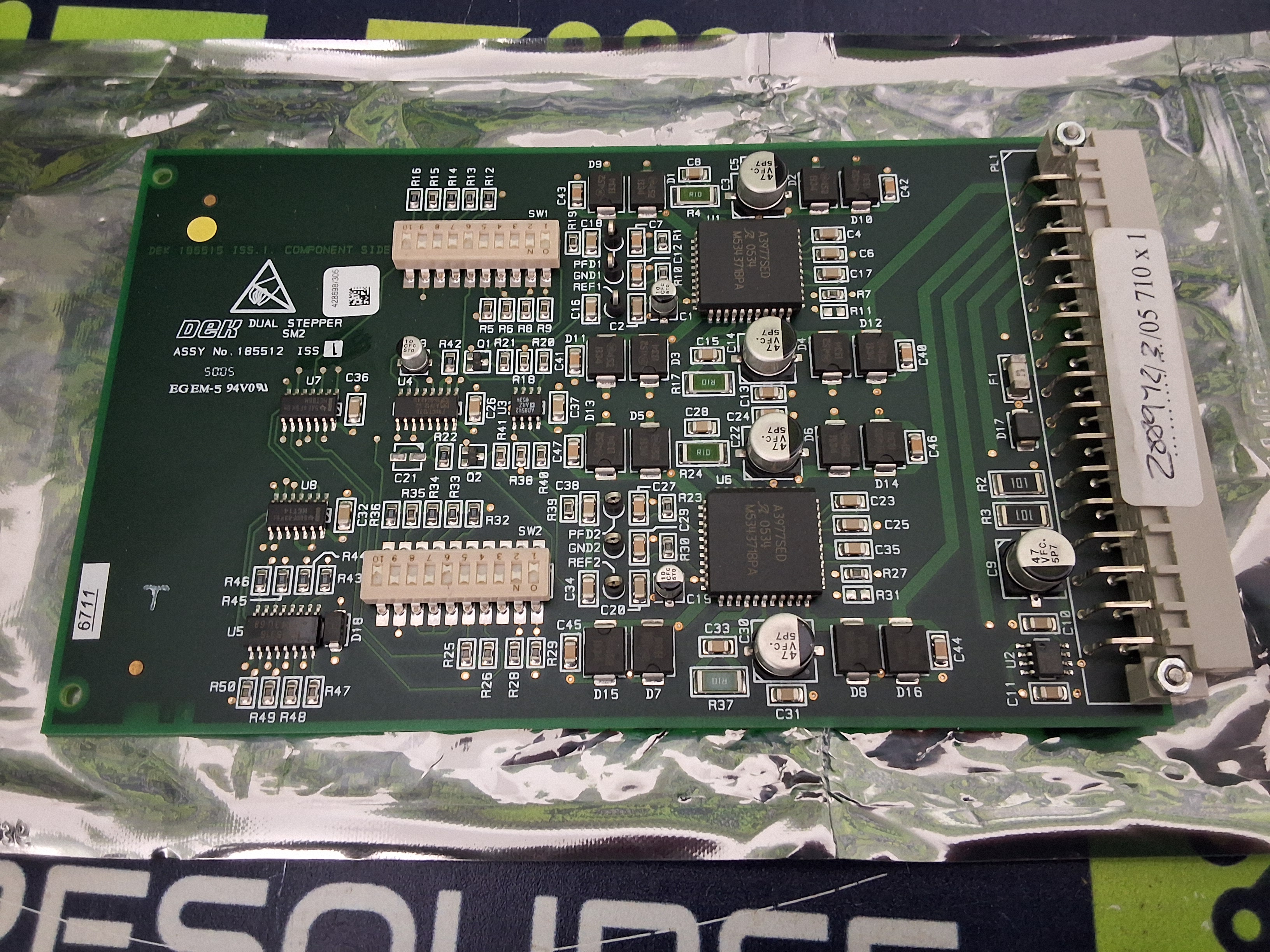 Used DEK 185512 / 185515 DUAL STEPPER SM2 CIRCUIT BOARD