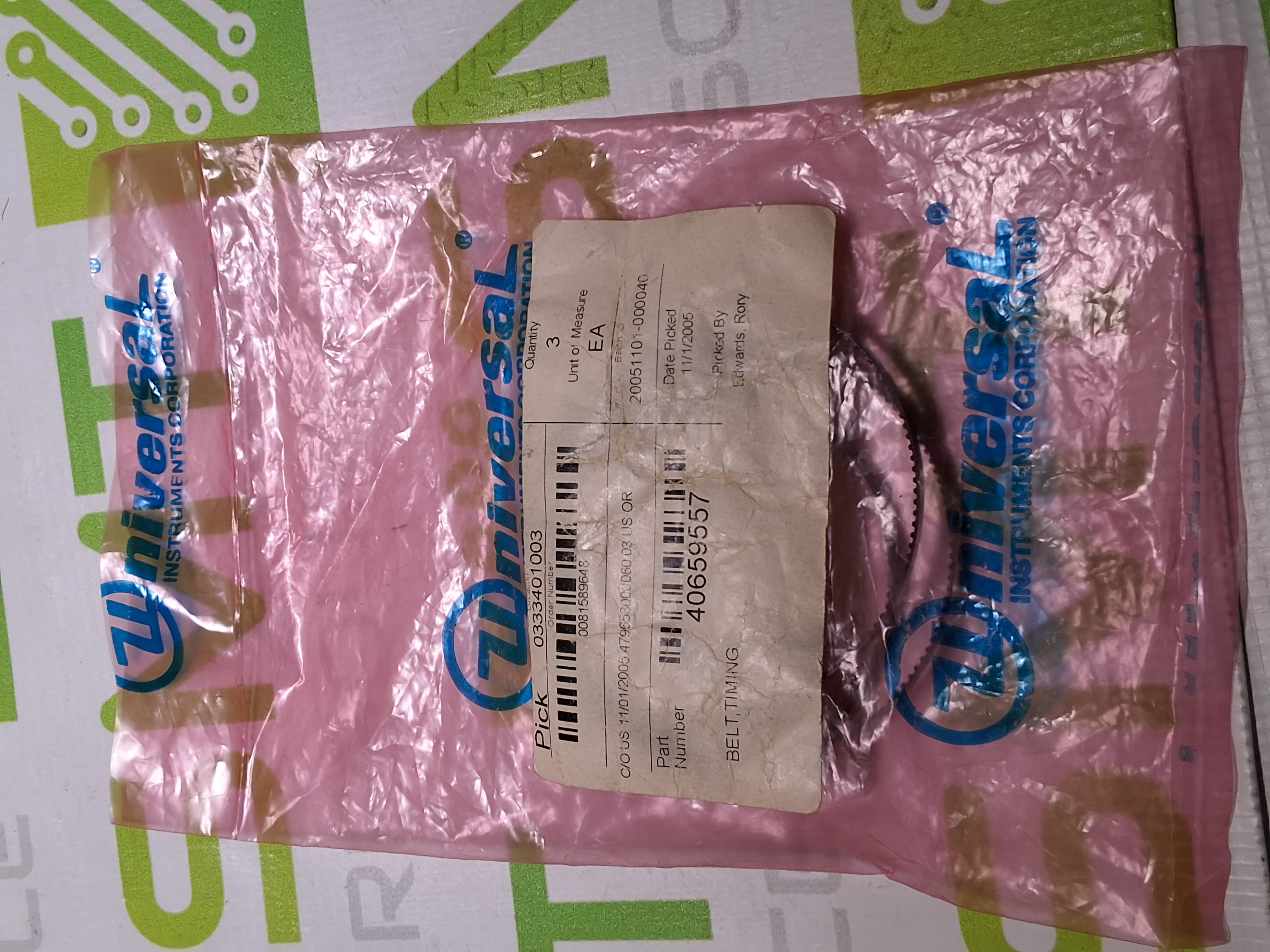 Used UNIVERSAL INSTRUMENTS 40659557 TIMING BELT