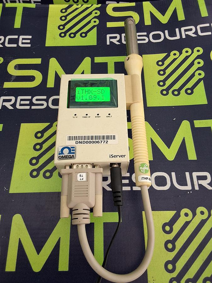 Used OMEGA iTHX-SD iServer MicroServer WITH 4GB SD CARD, POWER SUPPLY AND iTHP-W-6 PROBE