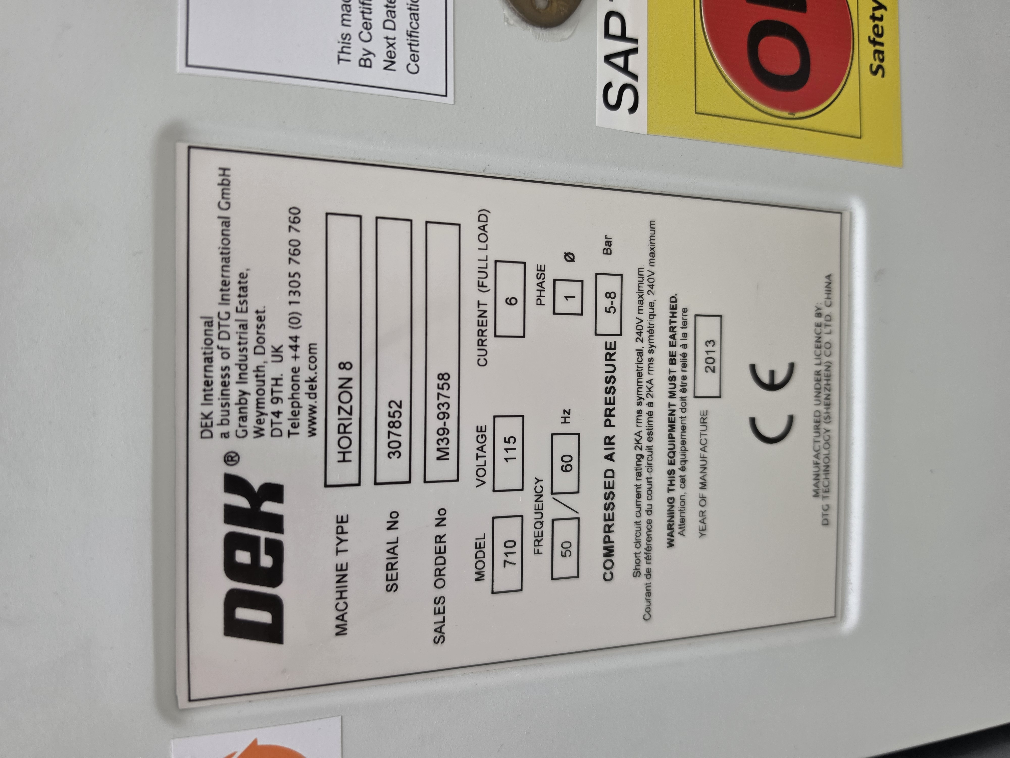 Used DEK Horizon 8 Stencil Printer