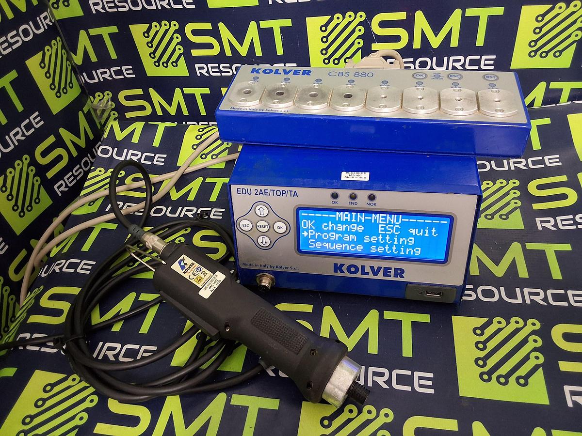 Used KOLVER EDU 2AE/TOP/TA POWER SUPPLY WITH KOLVER CBS 880 & KOLVER PLUTO 3D/TA ELECTRIC TORQUE SCREWDRIVER