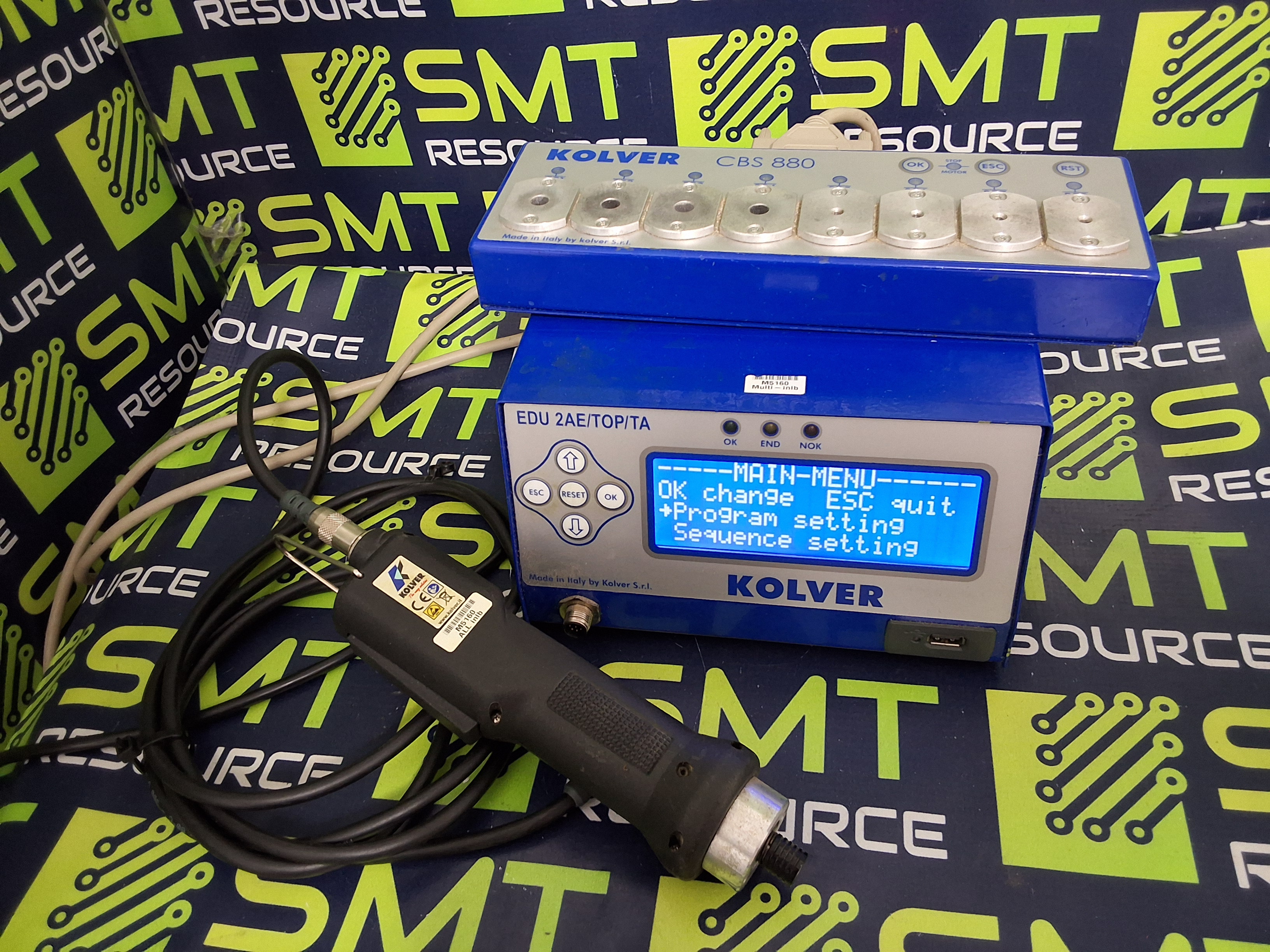 Used KOLVER EDU 2AE/TOP/TA POWER SUPPLY WITH KOLVER CBS 880 & KOLVER PLUTO 3D/TA ELECTRIC TORQUE SCREWDRIVER