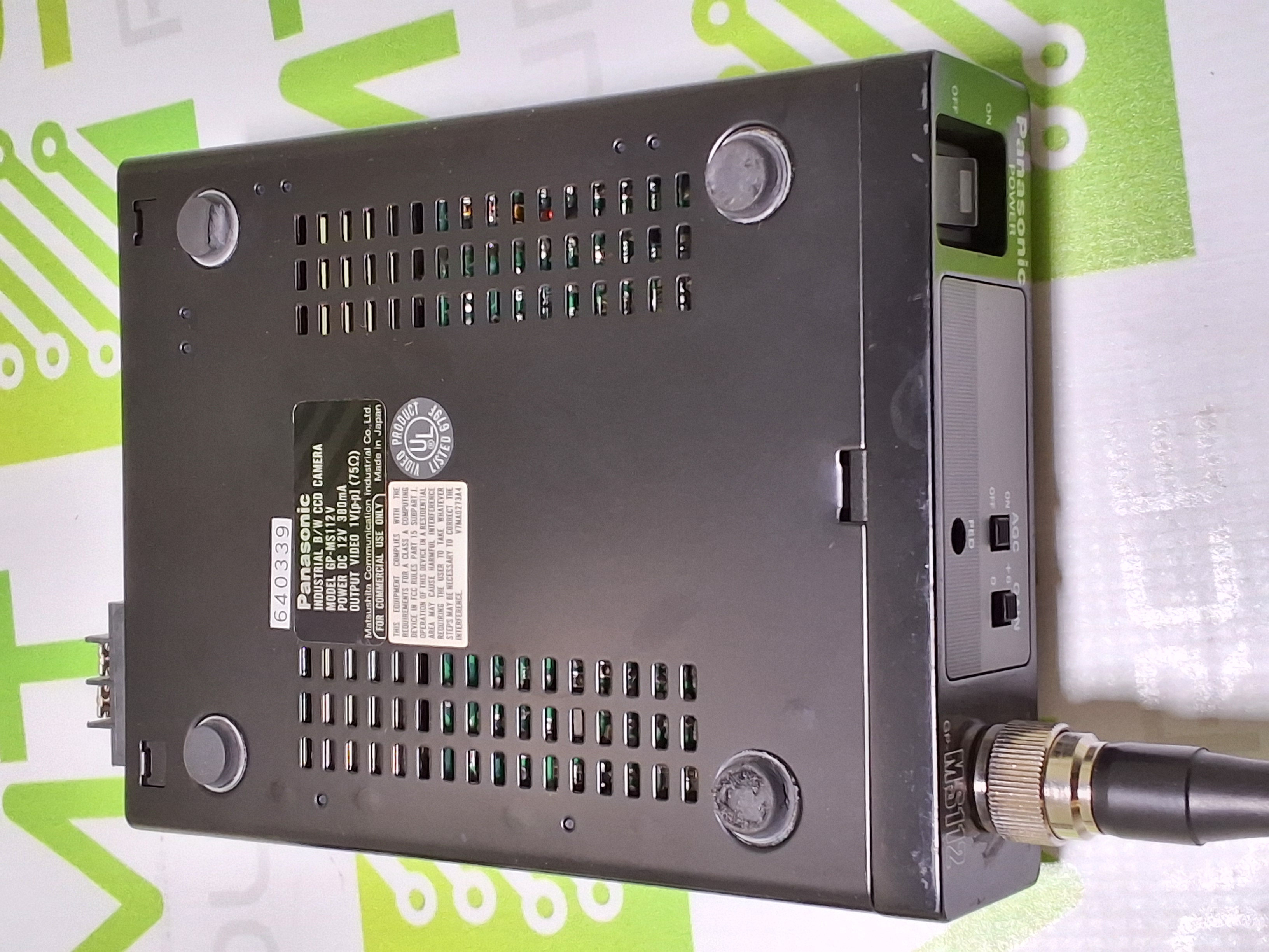 Used PANASONIC GP-MS112V POWER SUPPLY B/W CCD PEC CAMERA ASSEMBLY 45269201-A