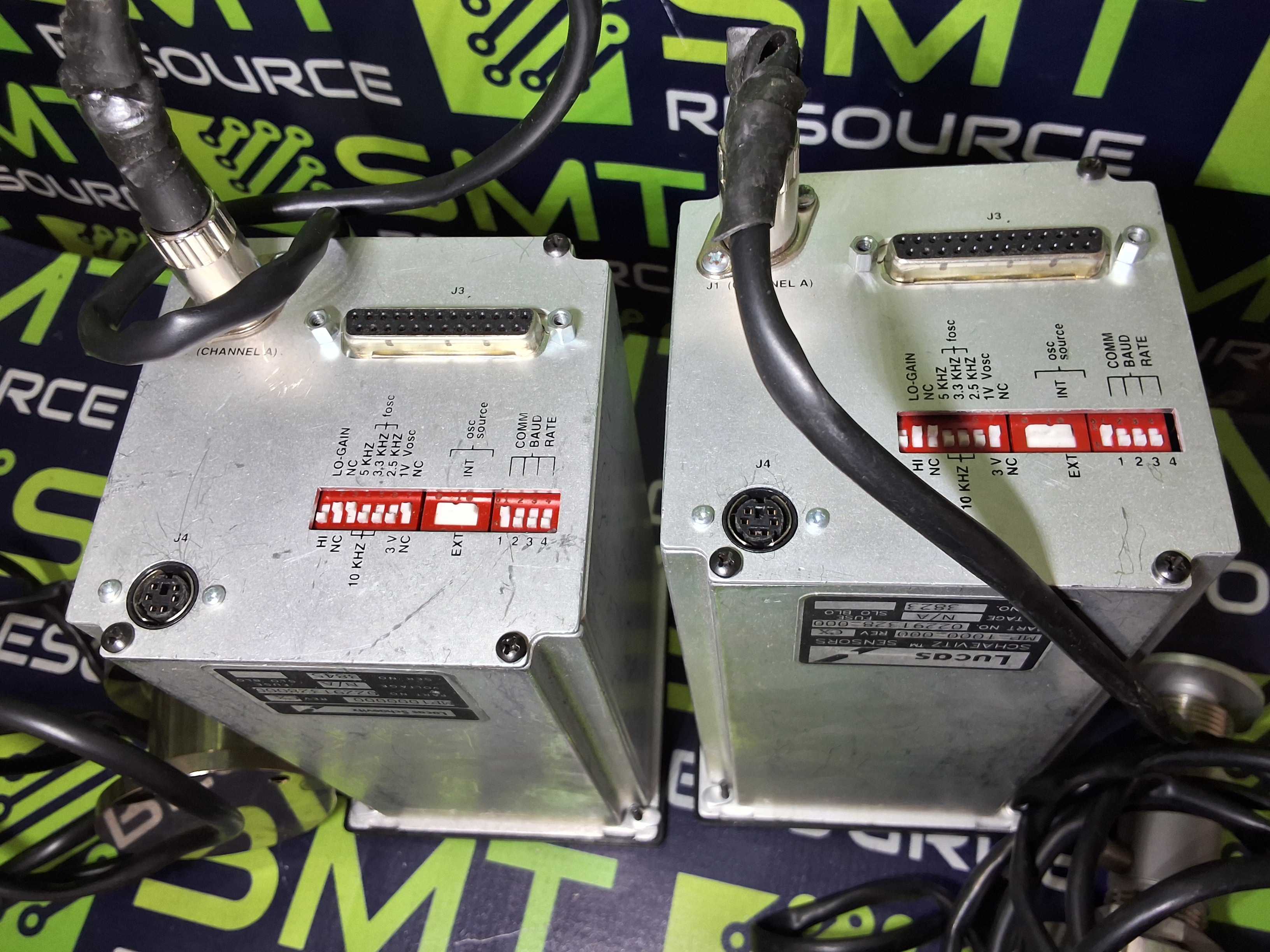 Used LUCAS SCHAEVITZ MP-1000 LVDT READOUT / CONTROLLER MODULE WITH FTA-G-5000 TRANSDUCER