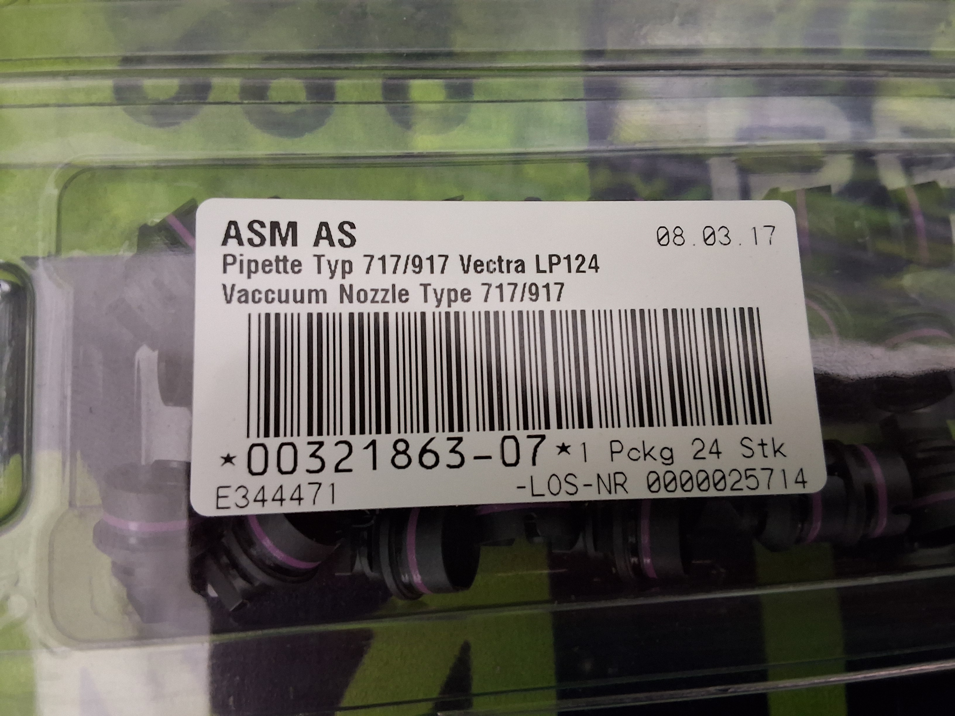 SIEMENS / ASM SIPLACE 00321863-07 TYPE 717 / 917 VECTRA LP124 VACCUUM NOZZLE LOT OF 54 UNITS - BRAND NEW