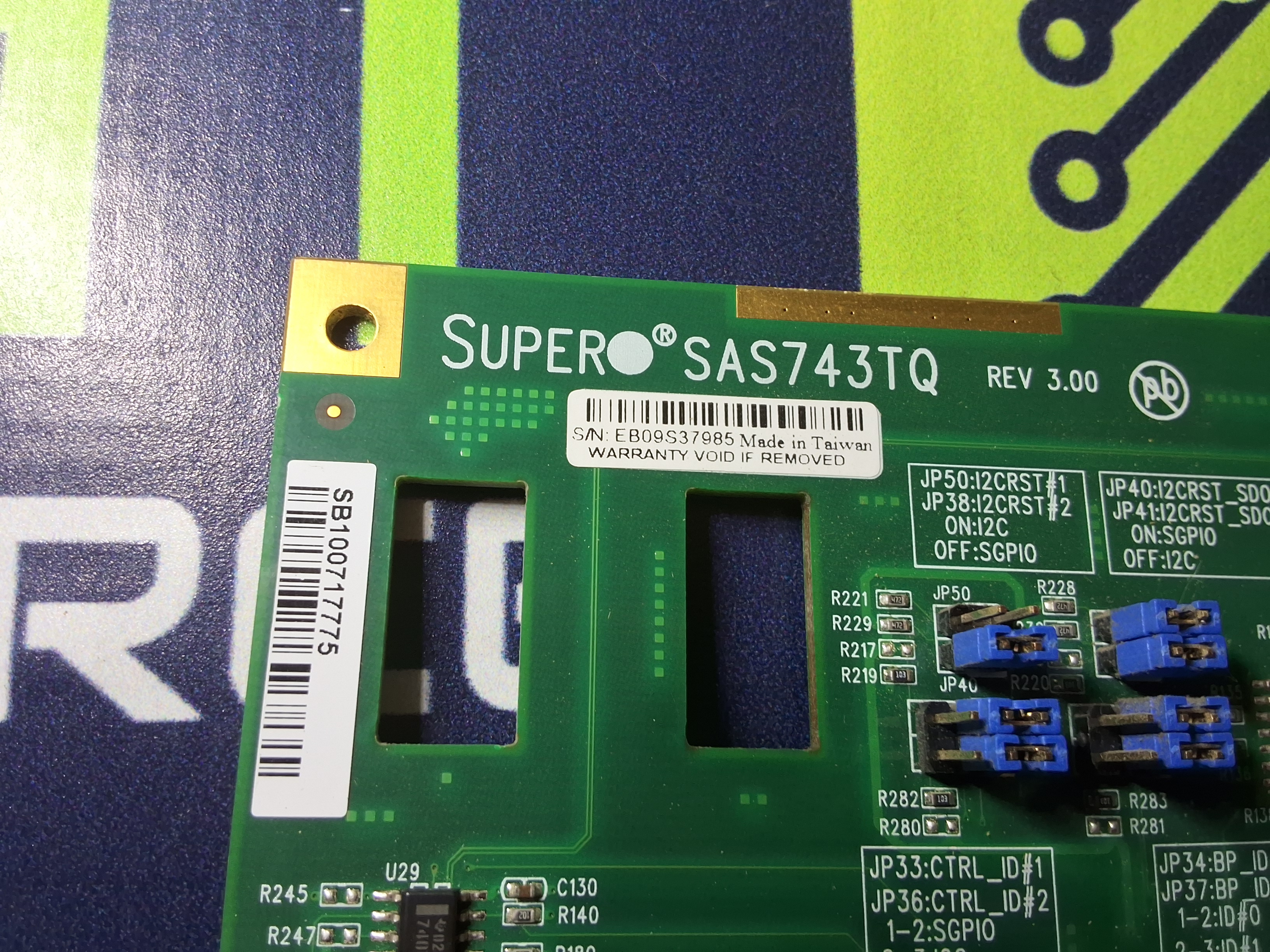 Used SUPERMICRO SAS743TQ SAS BACKPLANE CIRCUIT BOARD 