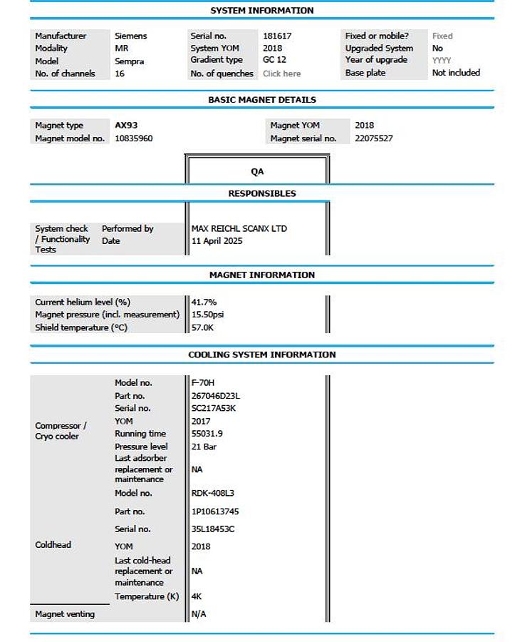 D'occasion SYSTÈME D’IRM SIEMENS MRI Sempra