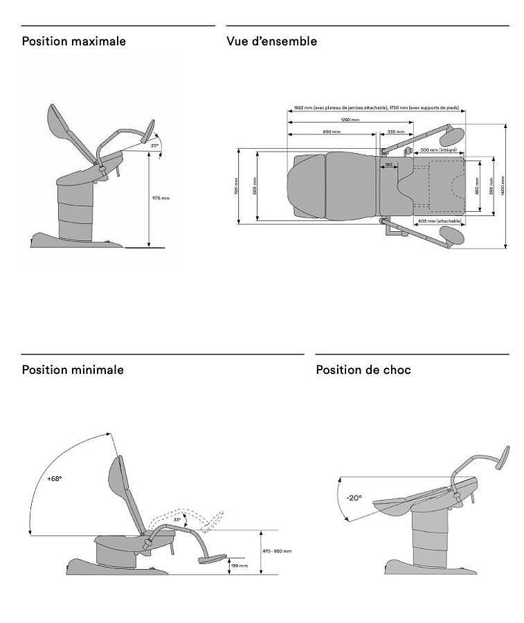 D'occasion CHAISE GYNECOLOGIQUE SCHMITZ MEDI-MATIC AVEC SON TABOURET