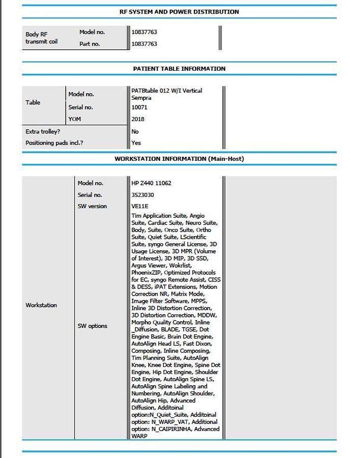 D'occasion SYSTÈME D’IRM SIEMENS MRI Sempra