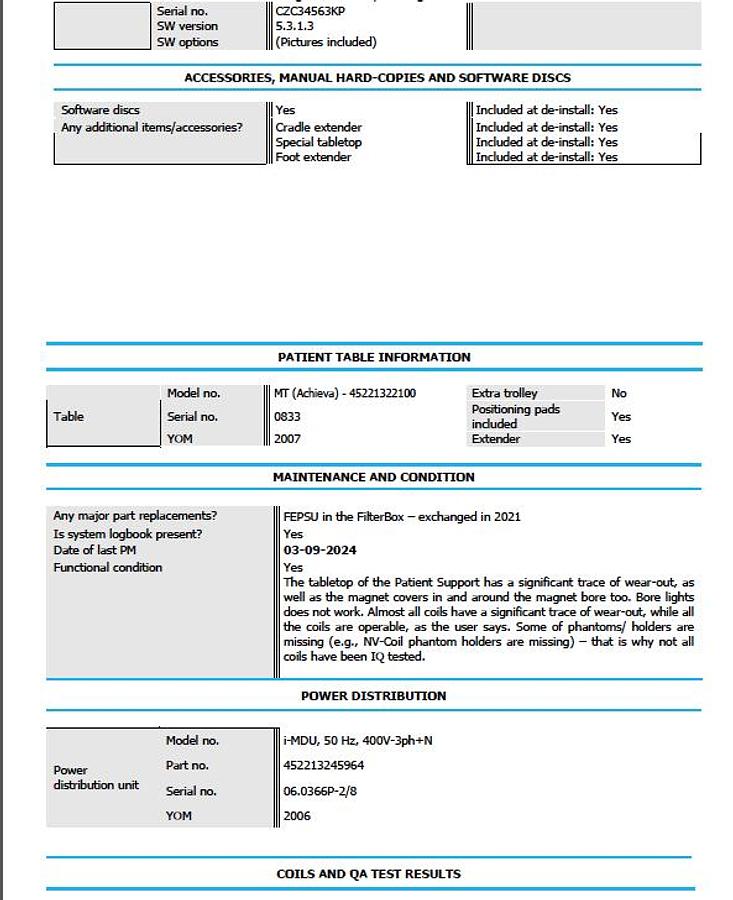 D'occasion SYSTÈME D’IRM PHILIPS ACHIEVA 1.5T