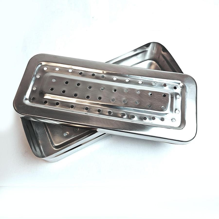 Neuf BOITE INSTRUMENTS INOX PERFORÉE 250X100X50MM