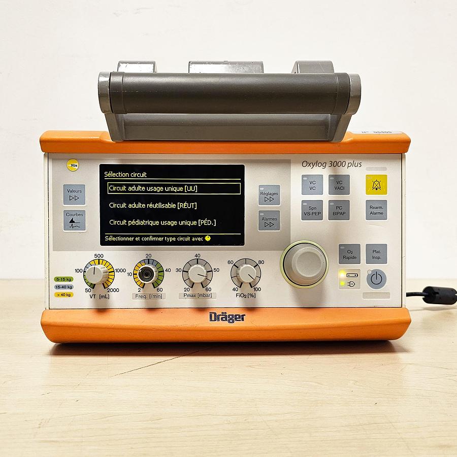 D'occasion RESPIRATEUR VENTILATEUR DE TRANSPORT DRAGER OXYLOG 3000 PLUS