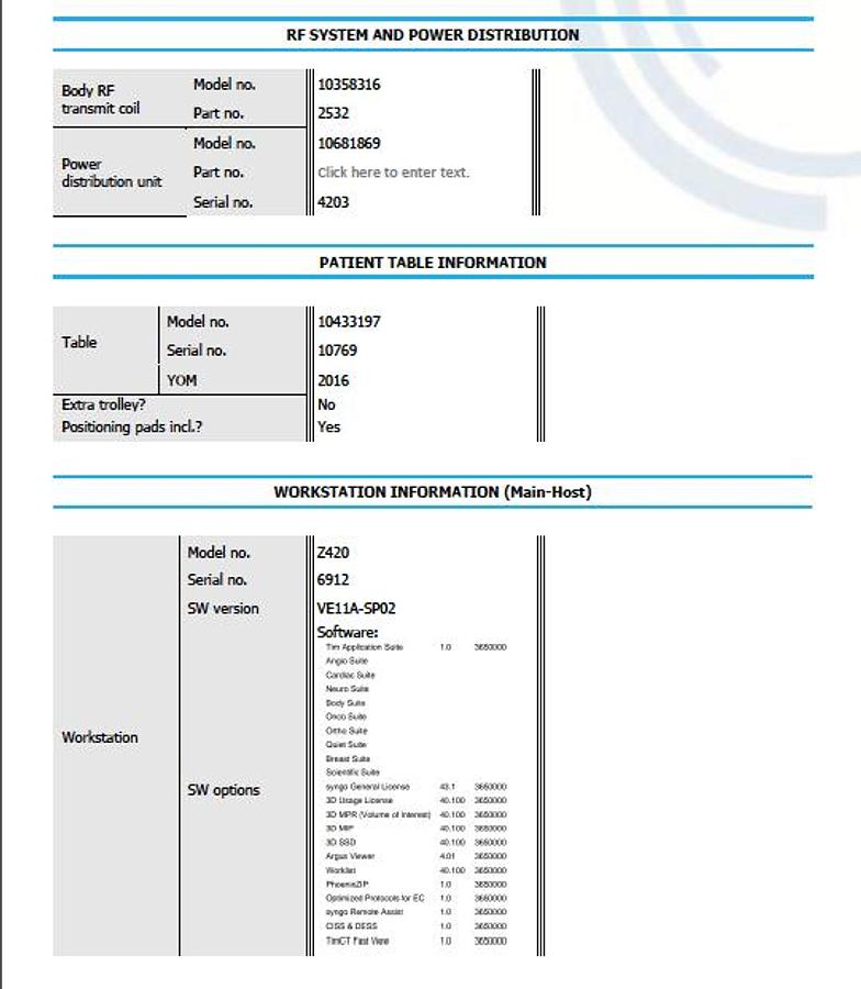 D'occasion SYSTÈME D’IRM SIEMENS Aera 1.5T