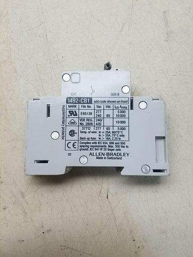 Used Allen Bradley 1492-CB1 G100 Circuit Breaker Single Pole Ser B