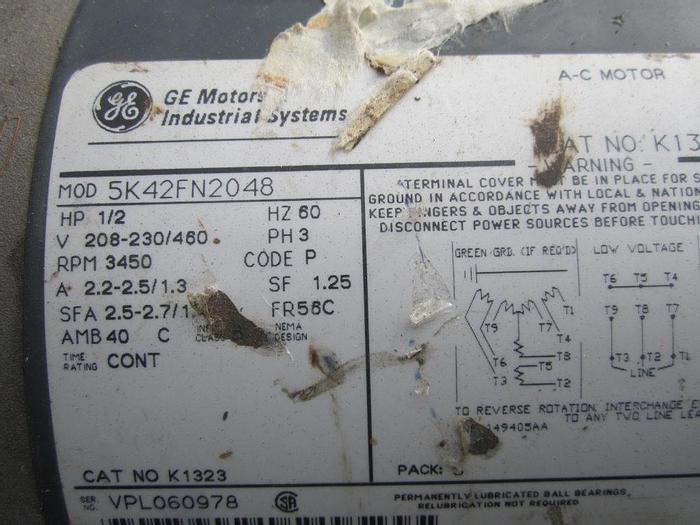 Used Pump, Gear, 1/2 HP, S/st, Micro, Mdl 142-000-110, #S739564