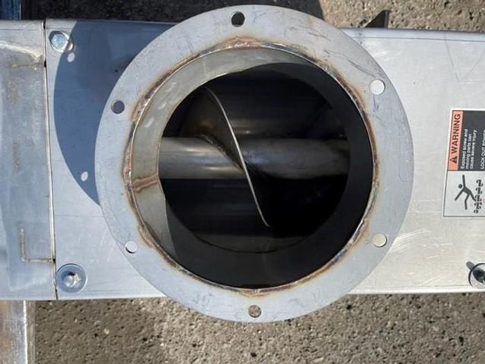 Used 5'Long x 10" Wide Stainless Steel Auger Screw Conveyor