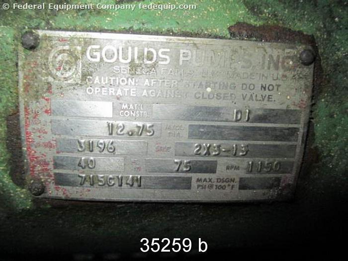 Used Goulds 3196 2x3x13 Pump, 12.75" Impeller #35259