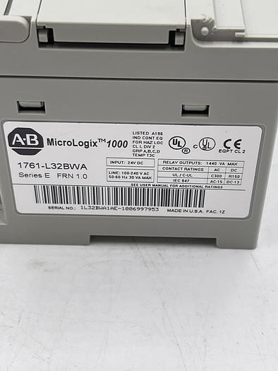 Used Allen-Bradley 1761-L32BWA SER E FRN 1.0