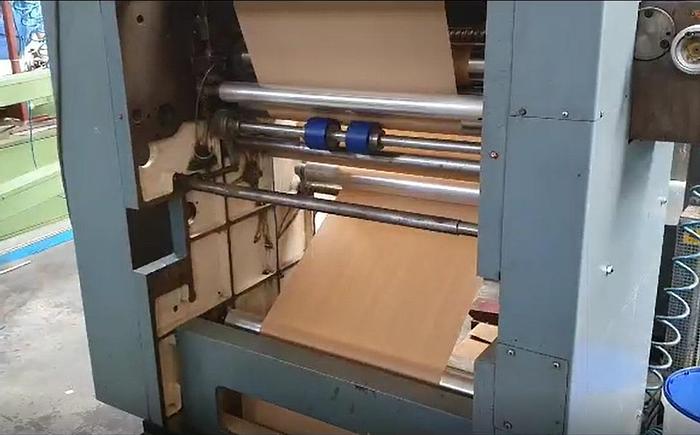 Used (visible in production) WINDMÖLLER & HÖLSCHER (W&H) MATADOR S1 - Flat & satchel paper bag making machine (2 col flexo & window unit)