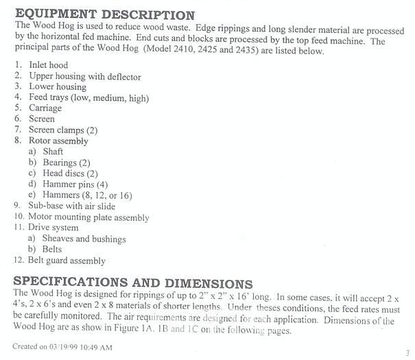 Used Jacobson TF 2425-322 Wood Hog