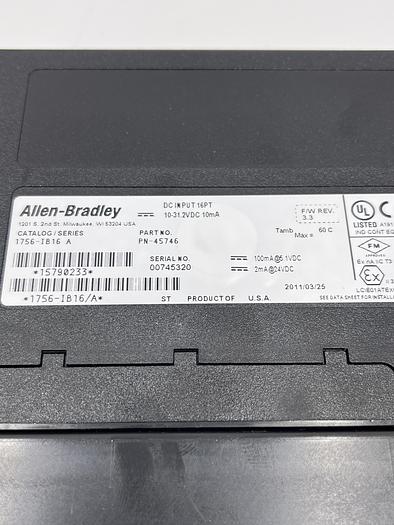 Used Allen-Bradley 1756-IB16 Ser A 