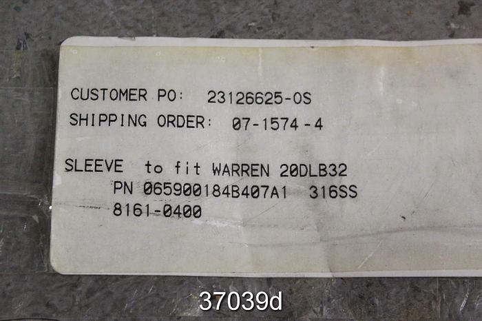 Unused Warren 20DLB32 Pump Shaft Sleeve, 65900184 #37039