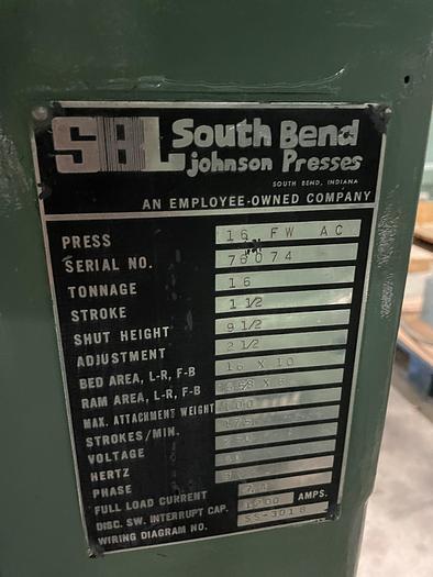Used South Bend Johnson  16FW AC