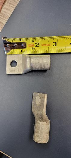 LOT OF 2) BURNDY WHITE DIE298/17 YA30-L24 1-hole Crimp Compression Lug N300 (C)