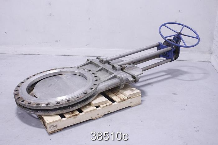 Used True Line 30" Hand Operated Knife Gate Valve with Zidell Gear Box #38510
