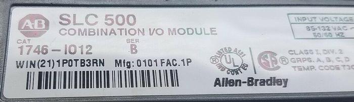 Used 1746-IO12 1746IO12 Allen Bradley Input / Output Module Ser. B (Used and Tested)