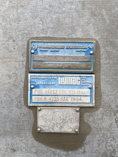 Used Thune SP-70 SL Hydraulic Screw Press #44634