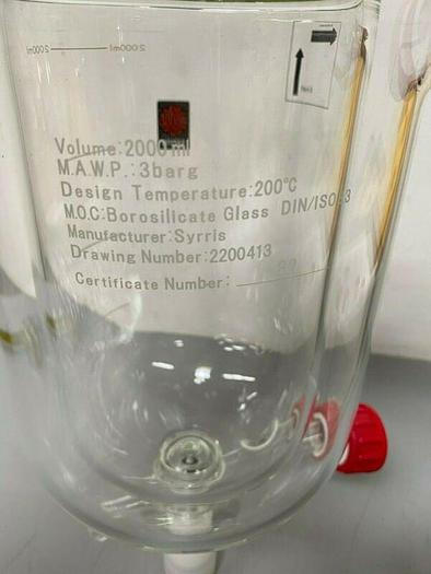 Used Syrris 2000 mL Jacketed Glass Reactor for Atlas Synthesis System