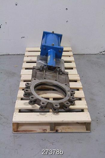 Used Fabri FV-C3700217700 14" Air Operated Knife Gate Valve, 316 Stainless Steel Body, D1A2 Seat, 150Cwp, -20°F To 150°F #27378