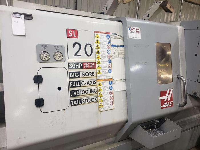 Used 2008 HAAS SL-20TB CNC Turning Center with Live Tooling Tailstock & Bar Feeder