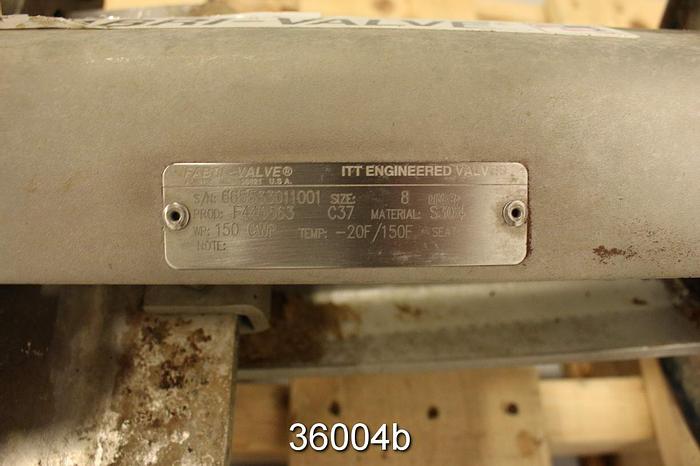 Used Fabri 8" Hand Operated Knife Gate Valve #36004