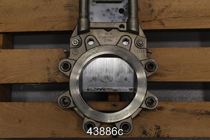 Used Wey Valve 6" Air Operated Knife Gate Valve, CF8M Body #43886