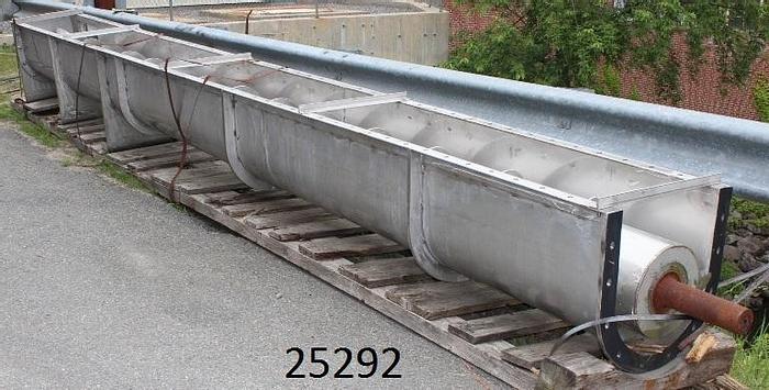 Used Beloit  Screw Conveyor, 22 Feet Long, 19 Inches Wide At Top, 12 Inch Center Shaft, With 2-1/2 Inch Flights. #25292