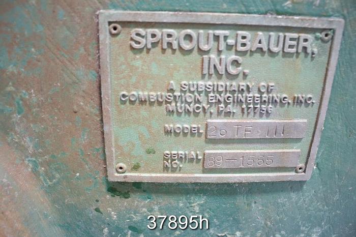 Used Sprout Bauer 26TFIII Refiner with 500 HP Motor #37895