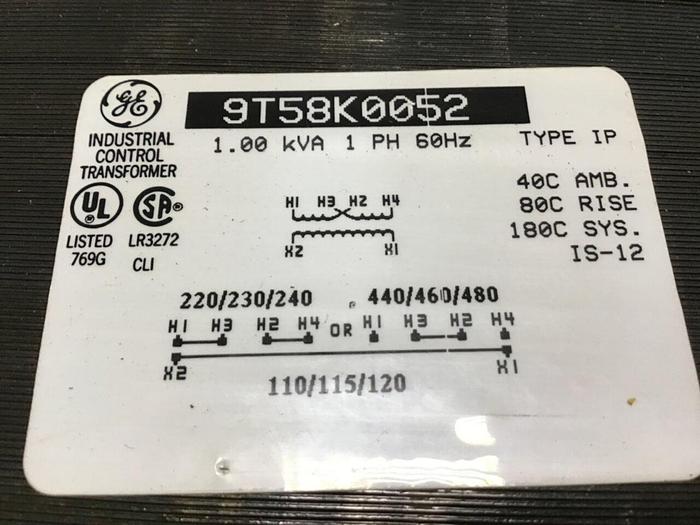 Used GENERAL ELECTRIC / GE 1.00 kVA Transformer 9T58K0052 Used